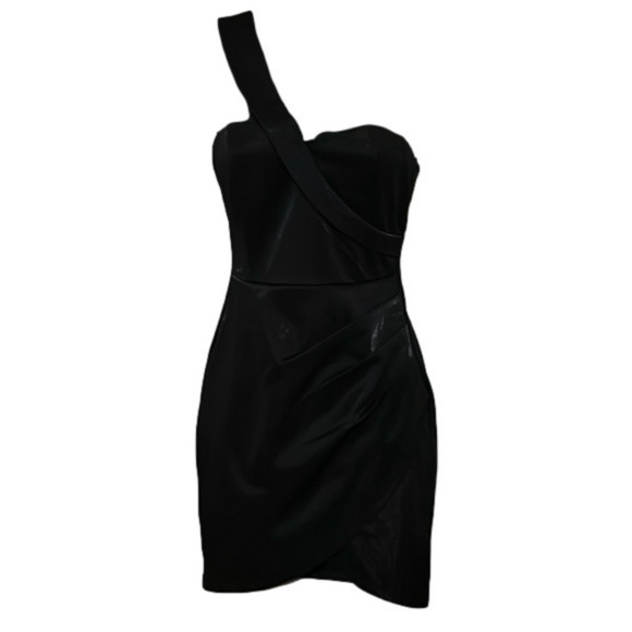 Lulus Forever Phenomenal Black One-Shoulder Mini Dress small NWOT - Picture 1 of 15